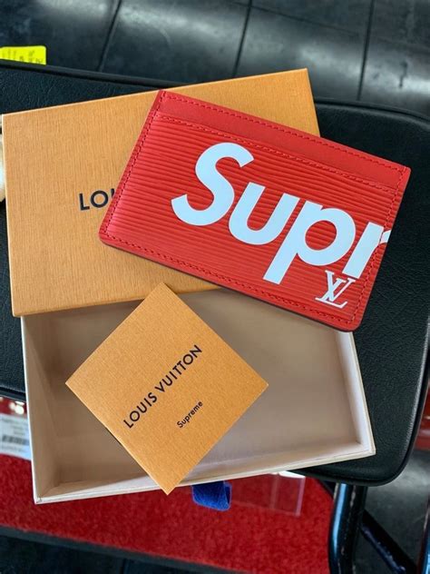 supreme louis vuitton card holder black|Louis Vuitton name card holder.